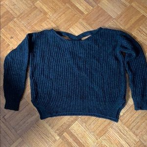 Black, cool back detail sweater